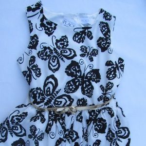 Children's Place Black White Butterfly Print Dress